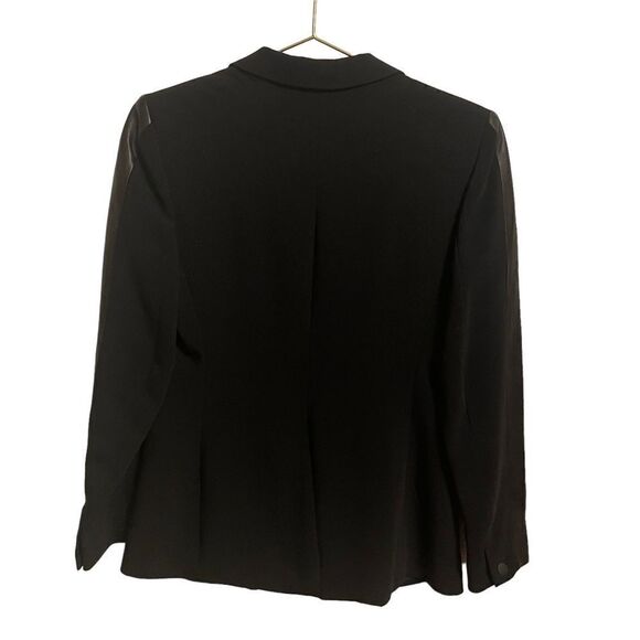 Rag & Bone Store Executive Black Lamb Leather Trimmed Single Button Blazer - Picture 7 of 11